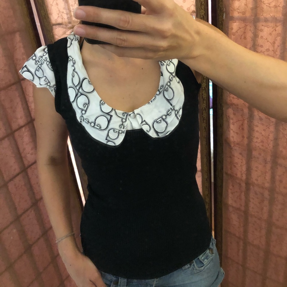 Bebe fitted collar blouse